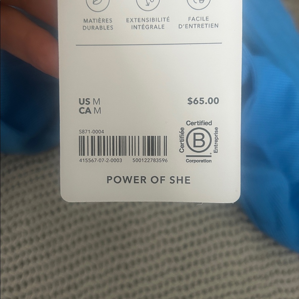 Athleta Vibrant Blue Signature Rib Long Sleeve Tee - Picture 5 of 5